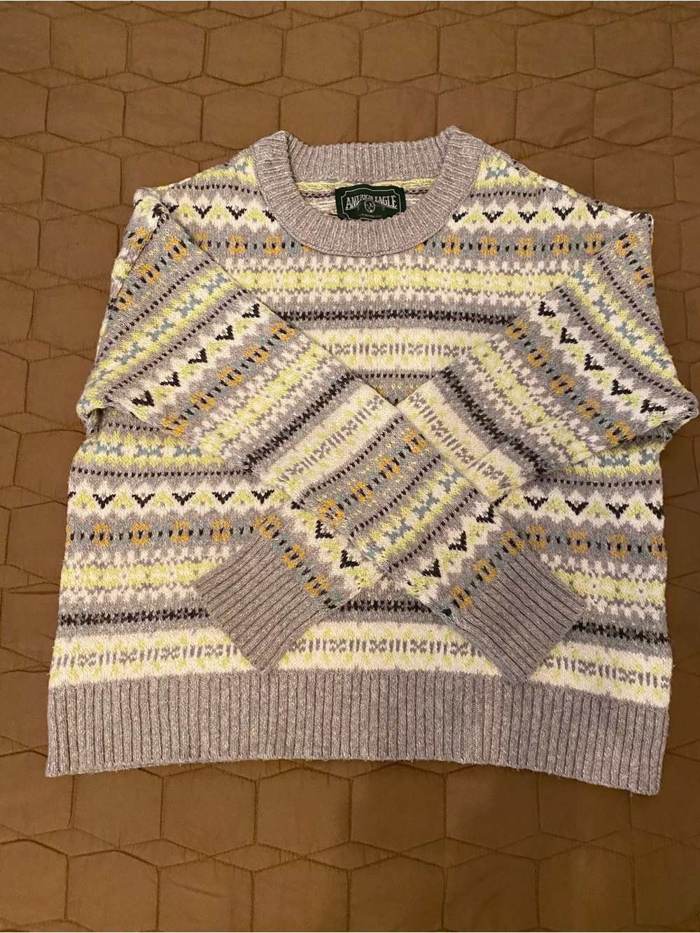 American Eagle size S Fair Isle Crewneck Sweater